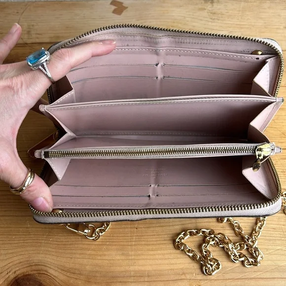 Louis Vuitton Clutch Purse With Chain Citrine Leather - Picture 4 of 10